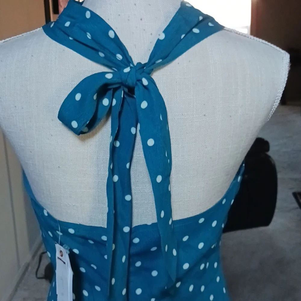 NWT MAXI SUNDRESS TEAL XS/S - Picture 6 of 14